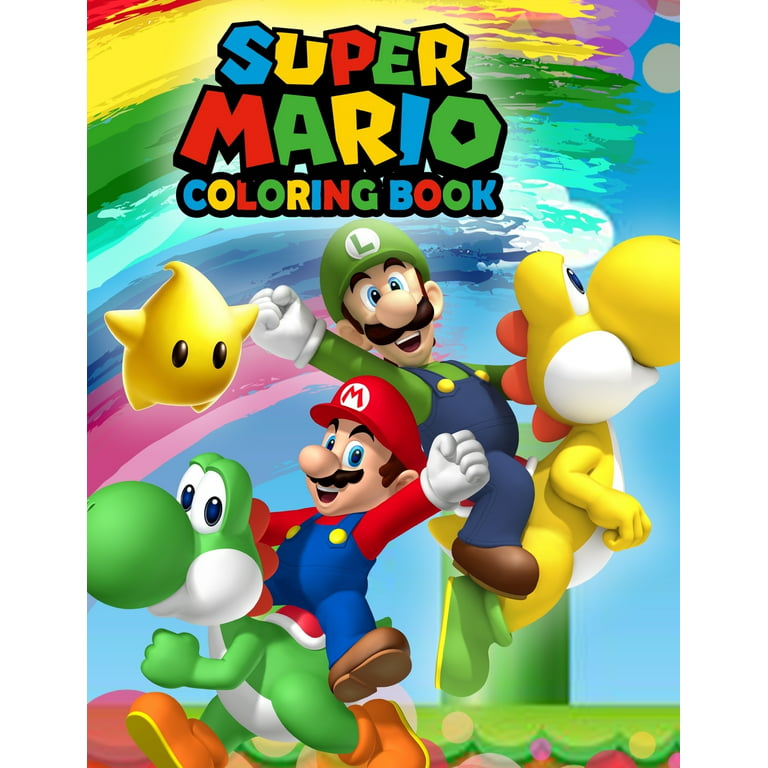 Super mario coloring book super mario jumbo coloring book with premium images for all funs paperback