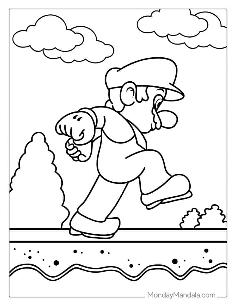 Mario coloring pages free pdf printables