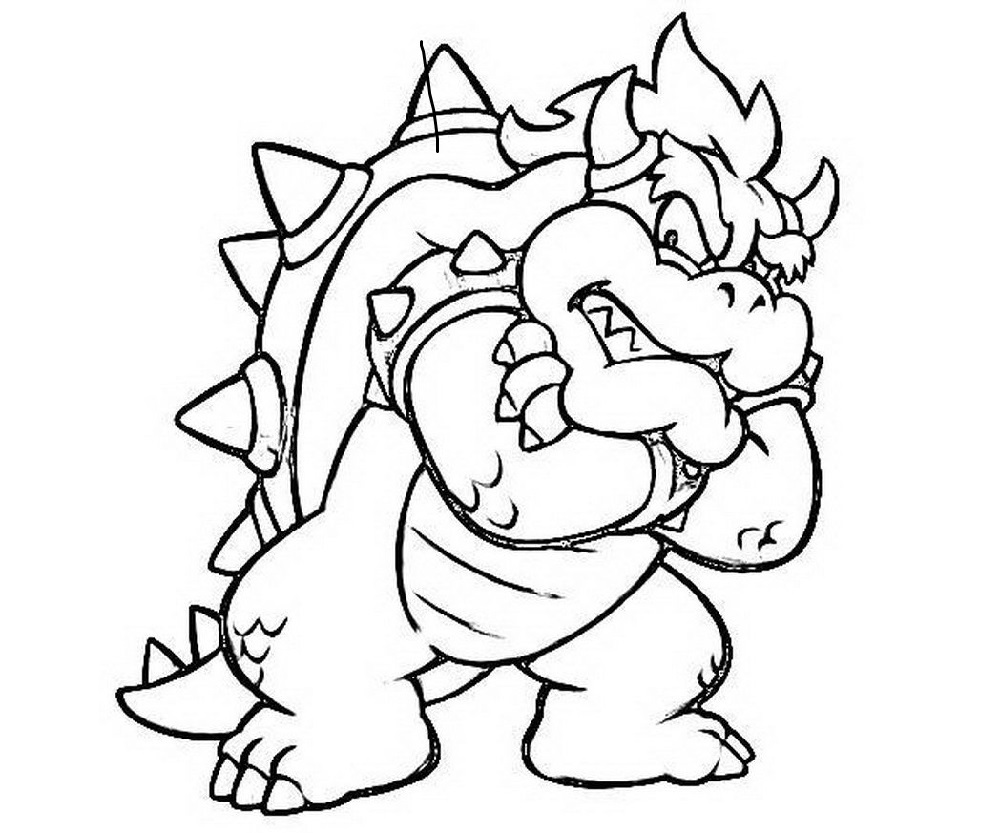 Bowser coloring page educative printable