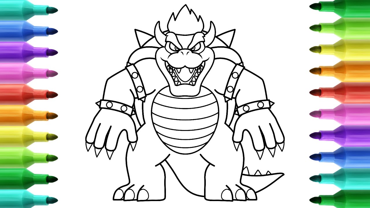 Coloring bowser super ario bros fro ovie