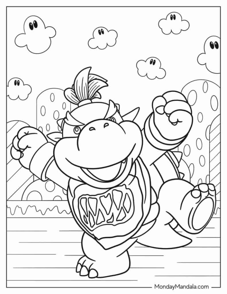 Bowser coloring pages free pdf printables