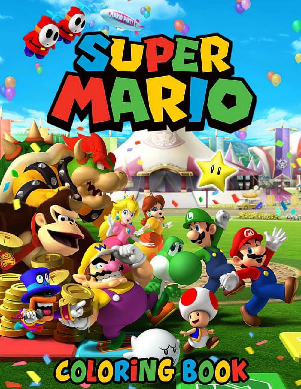Super mario coloring book funny mario brothers coloring books for kids and adults paperback