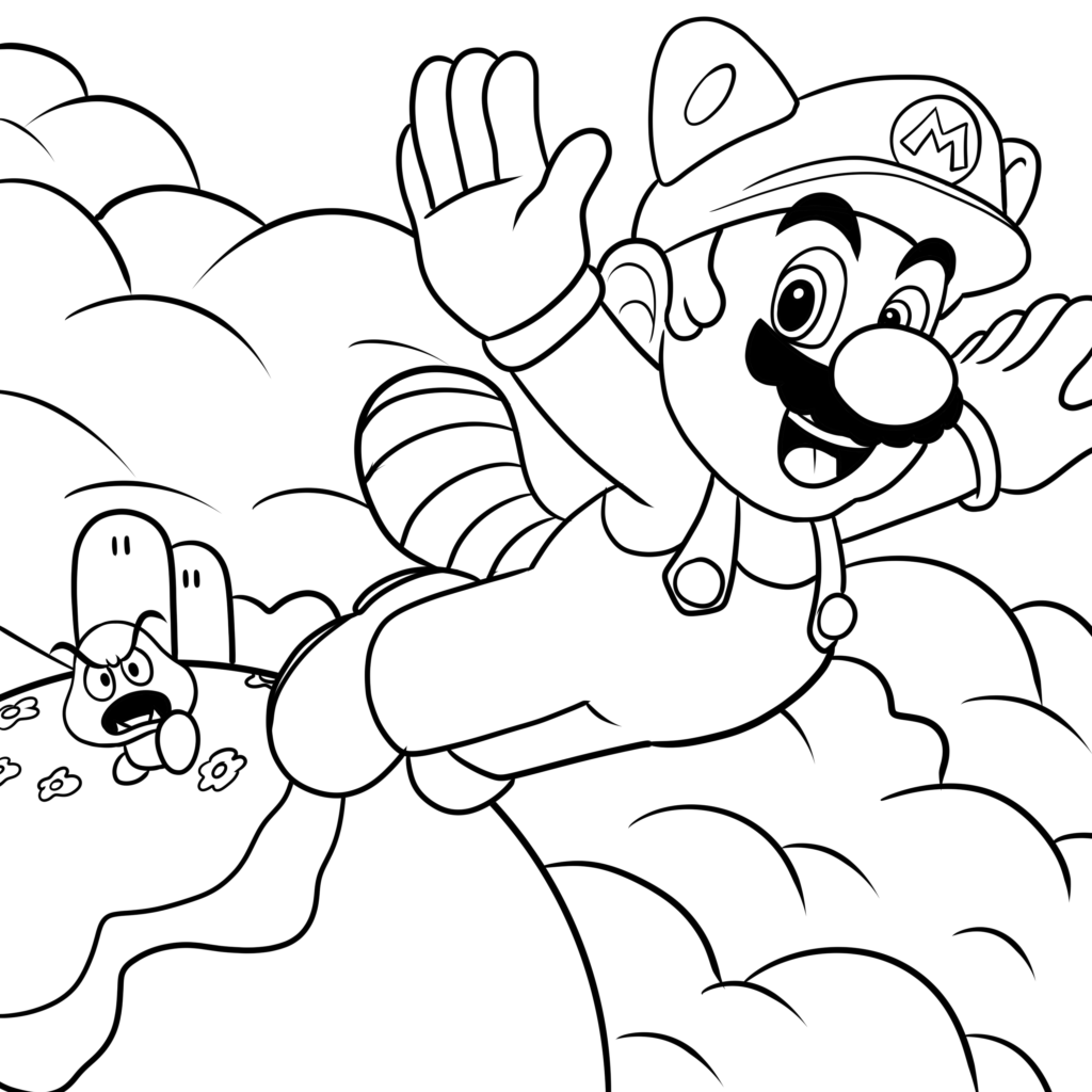 Awesome super mario bros coloring pages