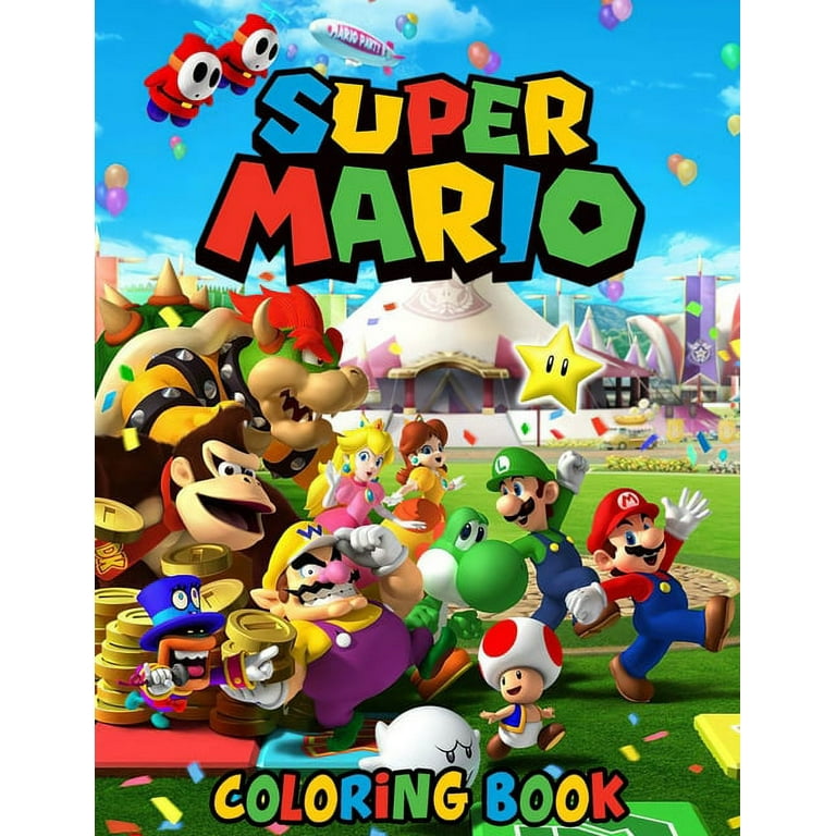 Super mario coloring book funny mario brothers coloring books for kids and adults paperback