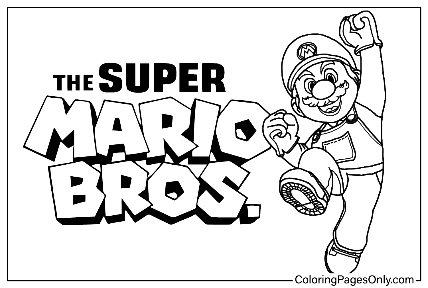 Super mario bros movie color page