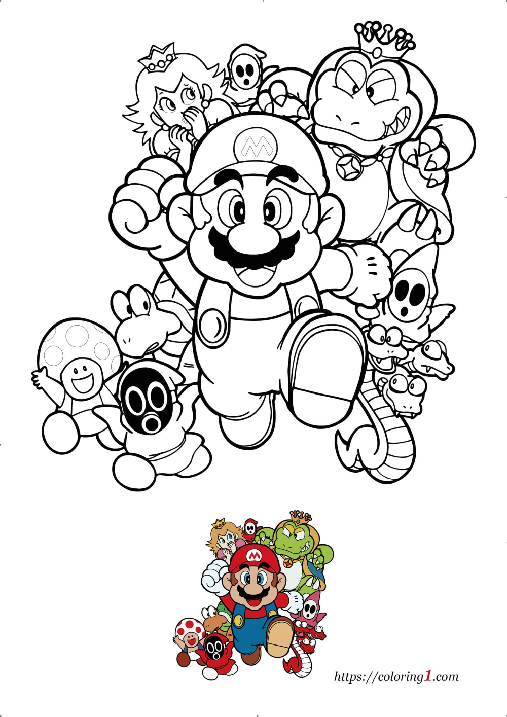 Super mario bros coloring pages