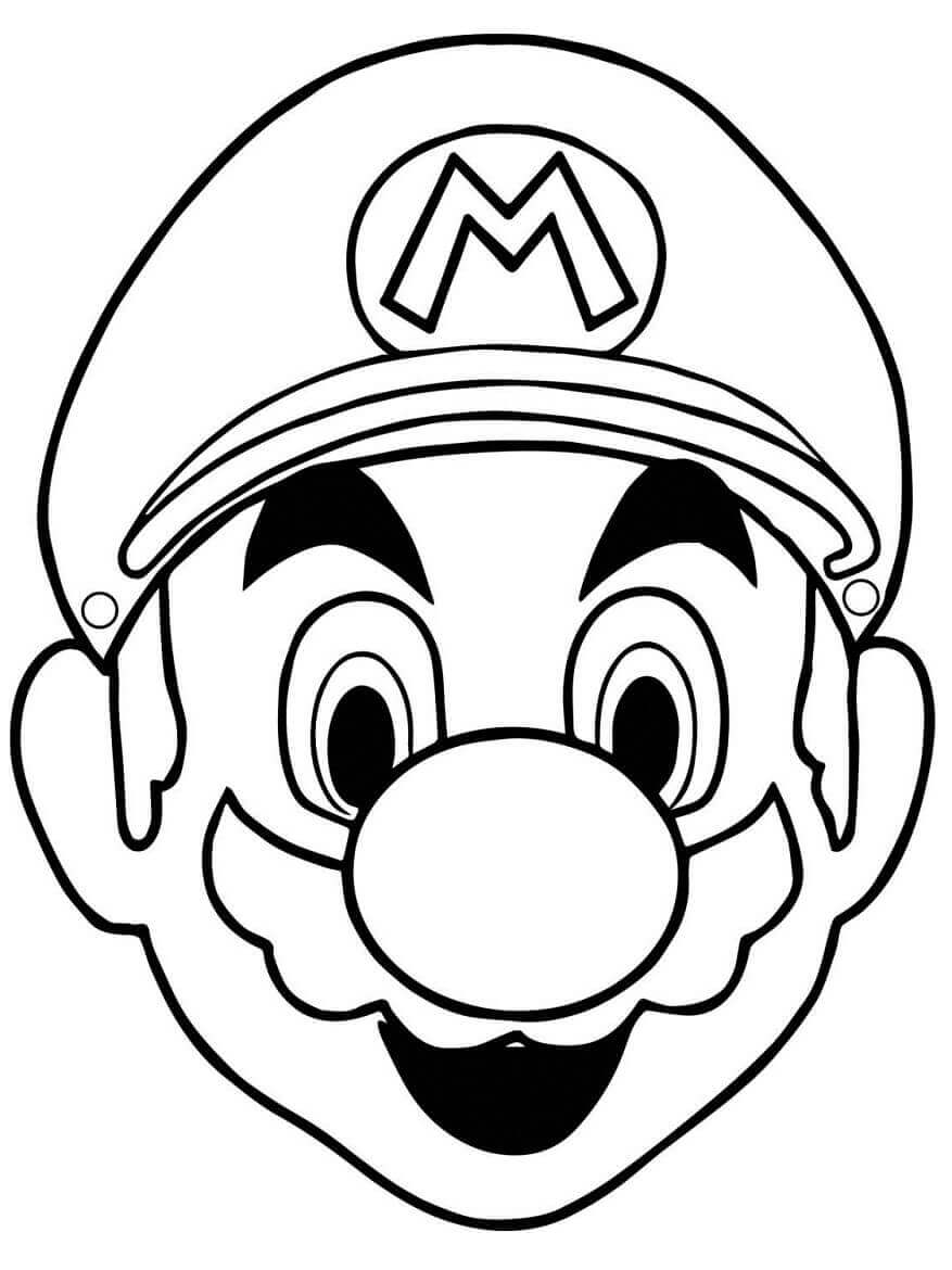 Marios face coloring page