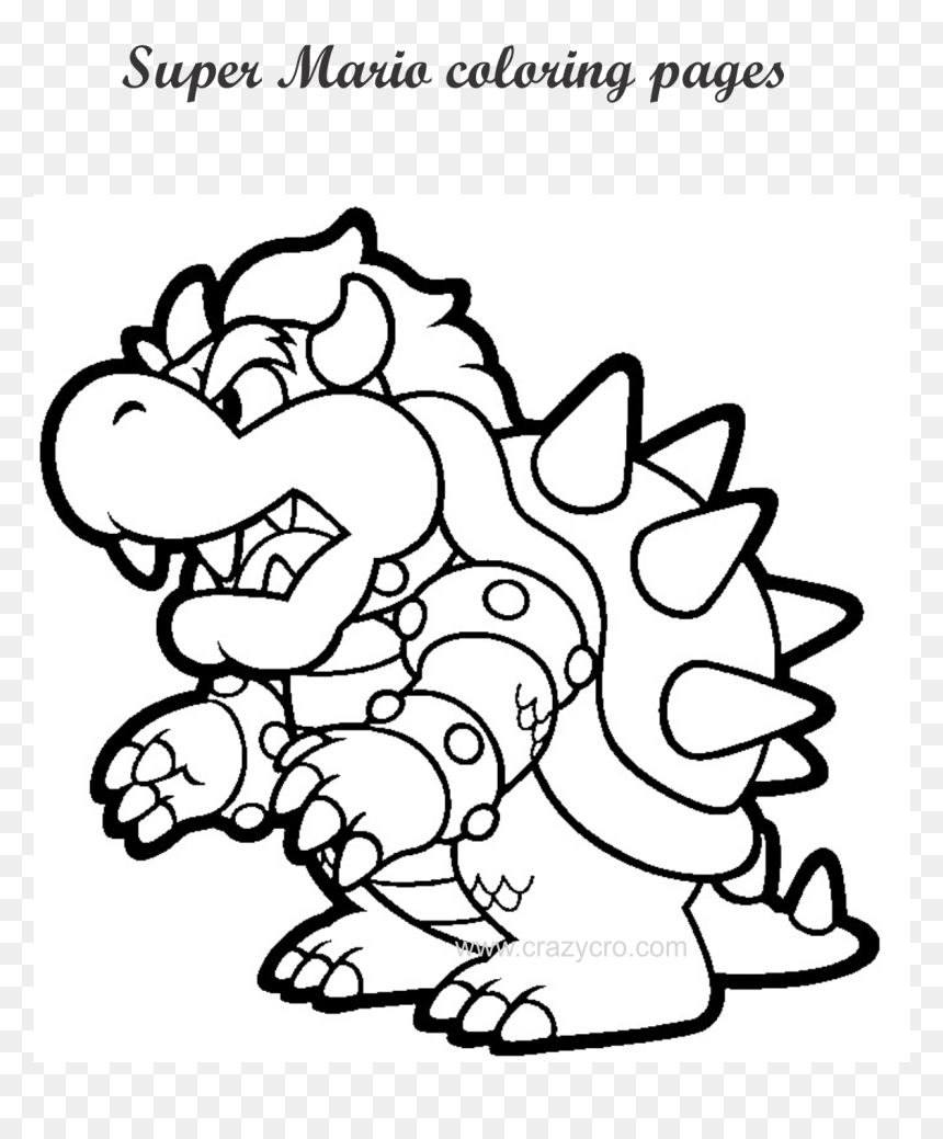 Free printable mario coloring page hd png download