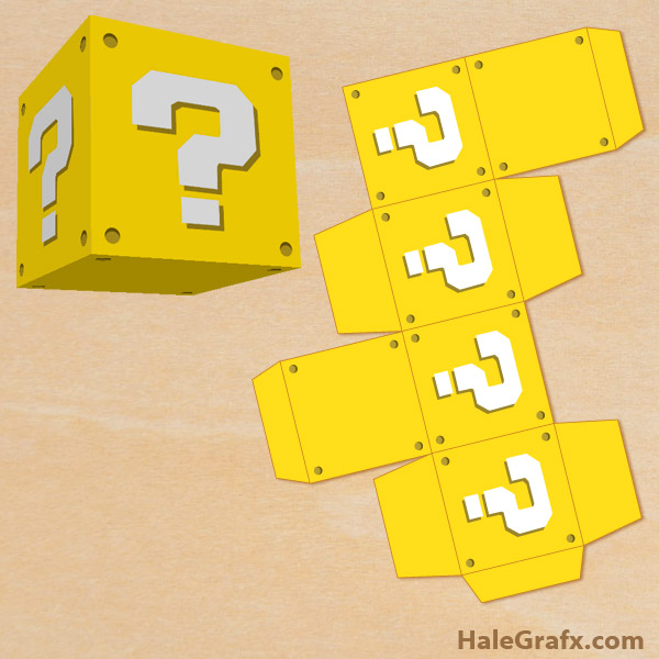 Free printable super mario bros question block treat box