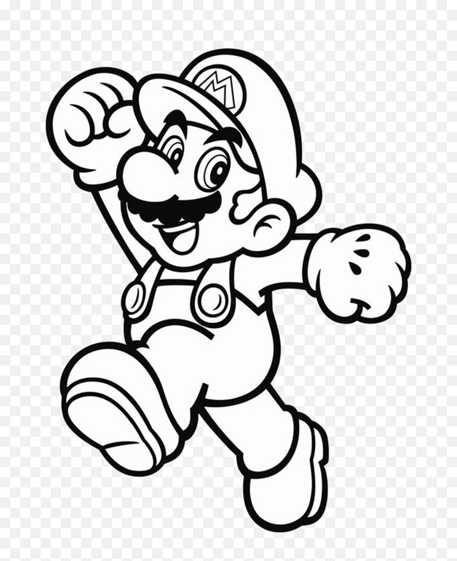 Mario coloring page hiting the bricks to earn coins