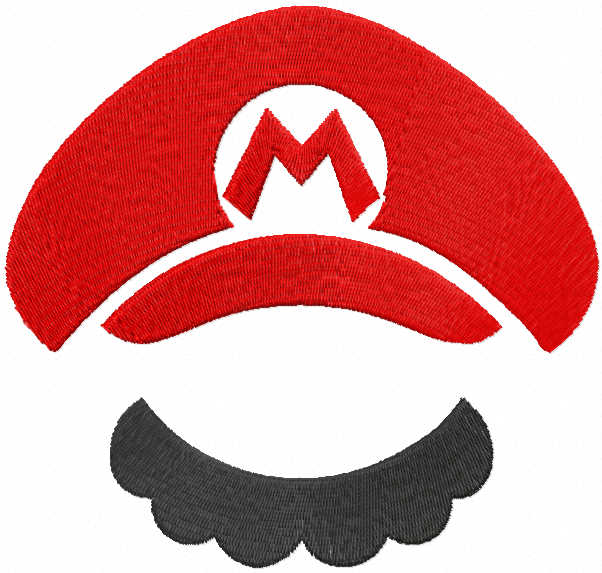 Super mario hat embroidery design