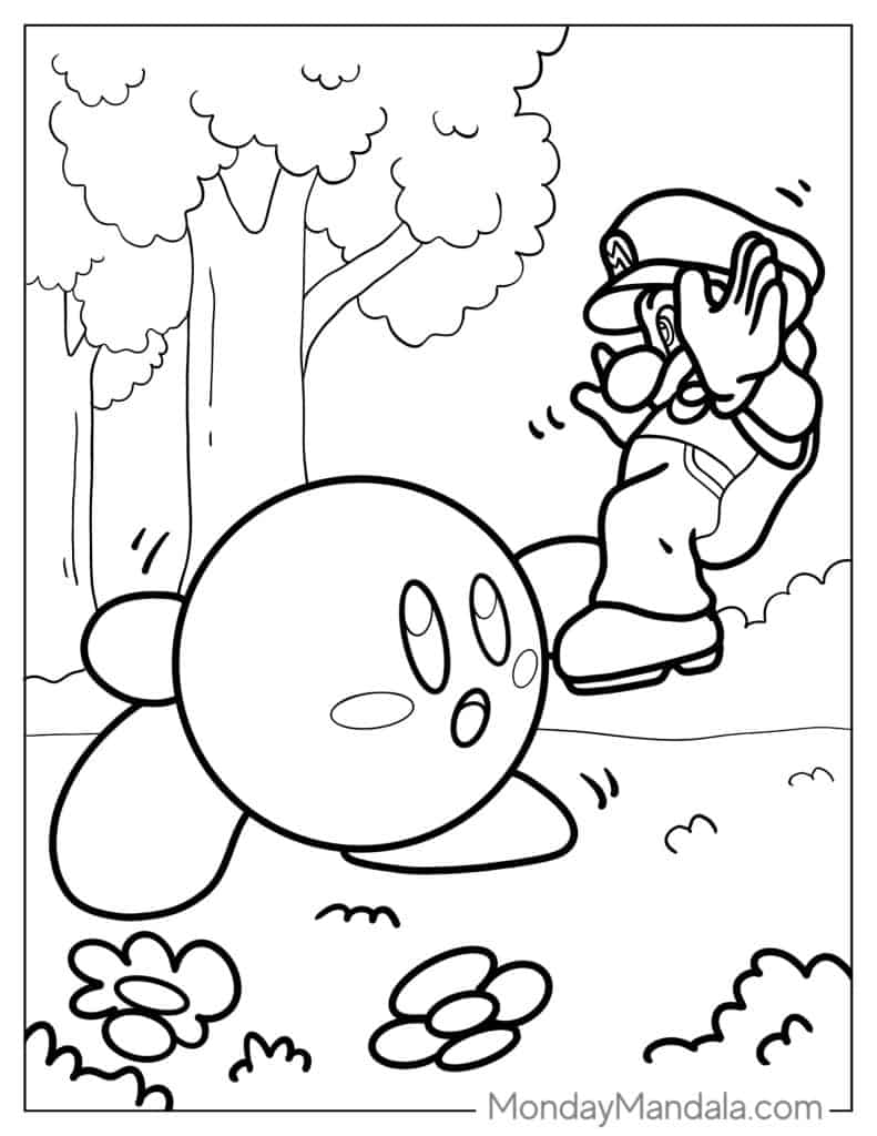 Kirby coloring pages free pdf printables