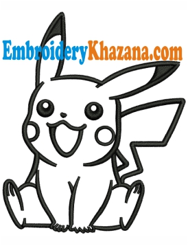 Pokemon outline embroidery design pikachu pokemon embroidery files