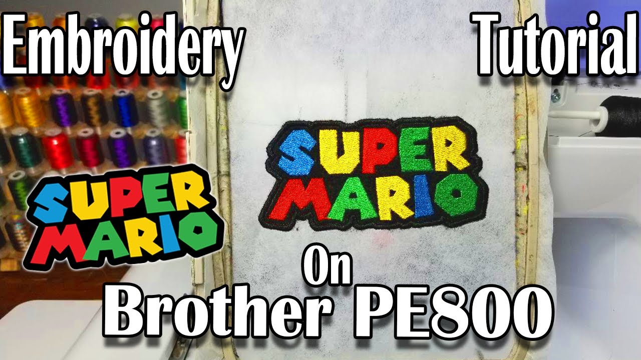 How to make patch using brother pe embroidery machine super mario