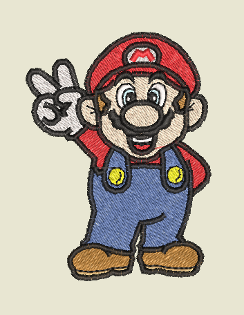 Embroidery pattern mario peace