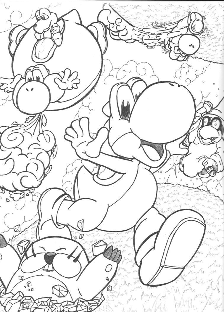 Super yoshi galaxy mario galaxy mission by thantiguardian on deviantart mario coloring pages super mario coloring pages coloring book art
