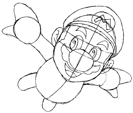 How to draw mario flying from super mario galaxy drawing tutorial