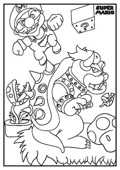 Super mario bros coloring pages by mommy evolution tpt