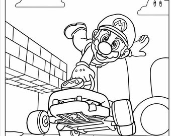Printable pages mario kart coloring book