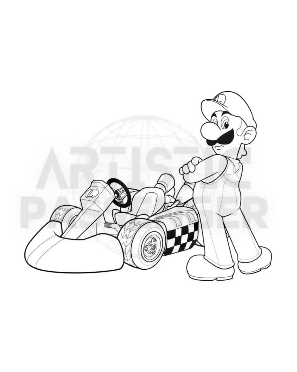 Printable super mario coloring pages for kids printable digital pages instant download
