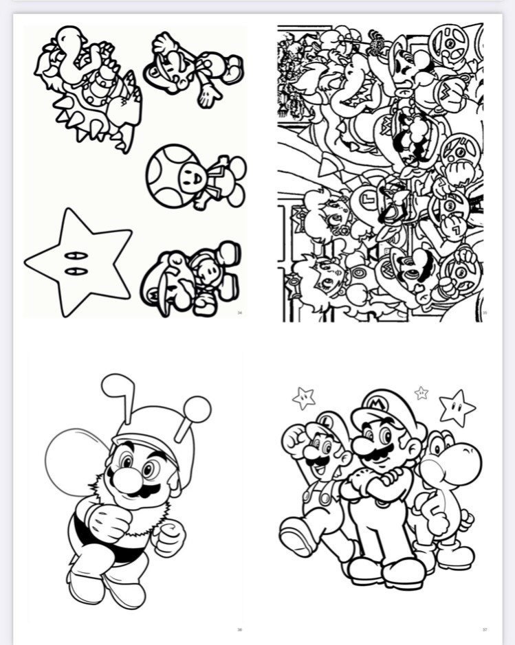 Super mario coloring book for kids toddlers and teens