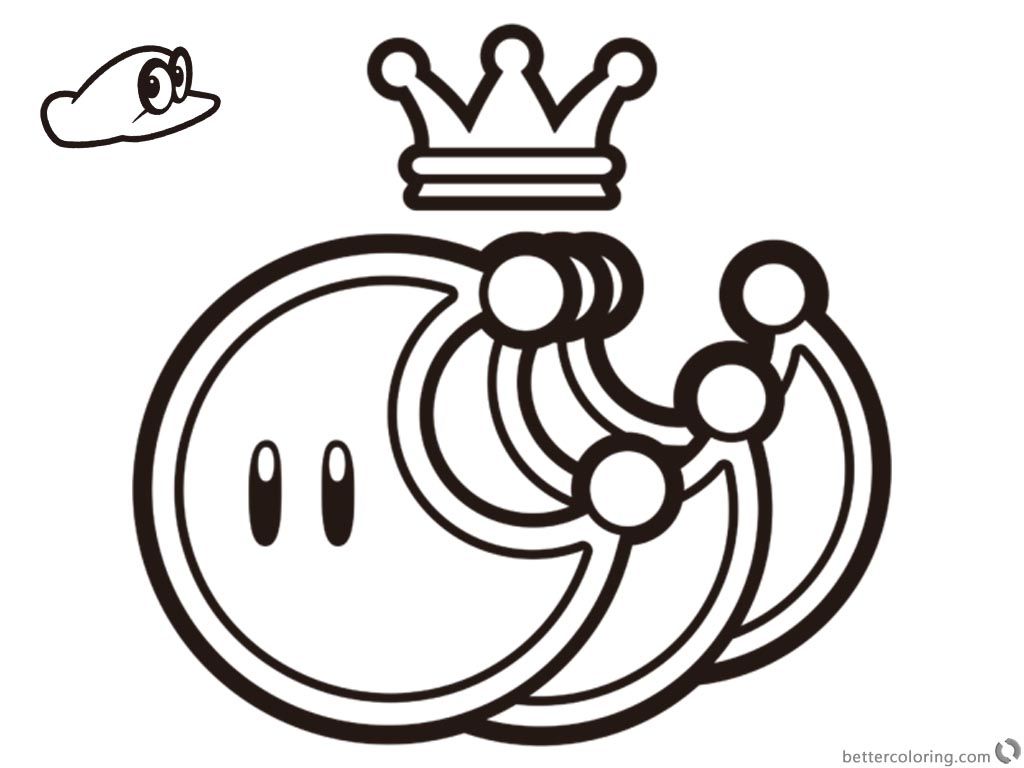 Super mario odyssey coloring pages hat â