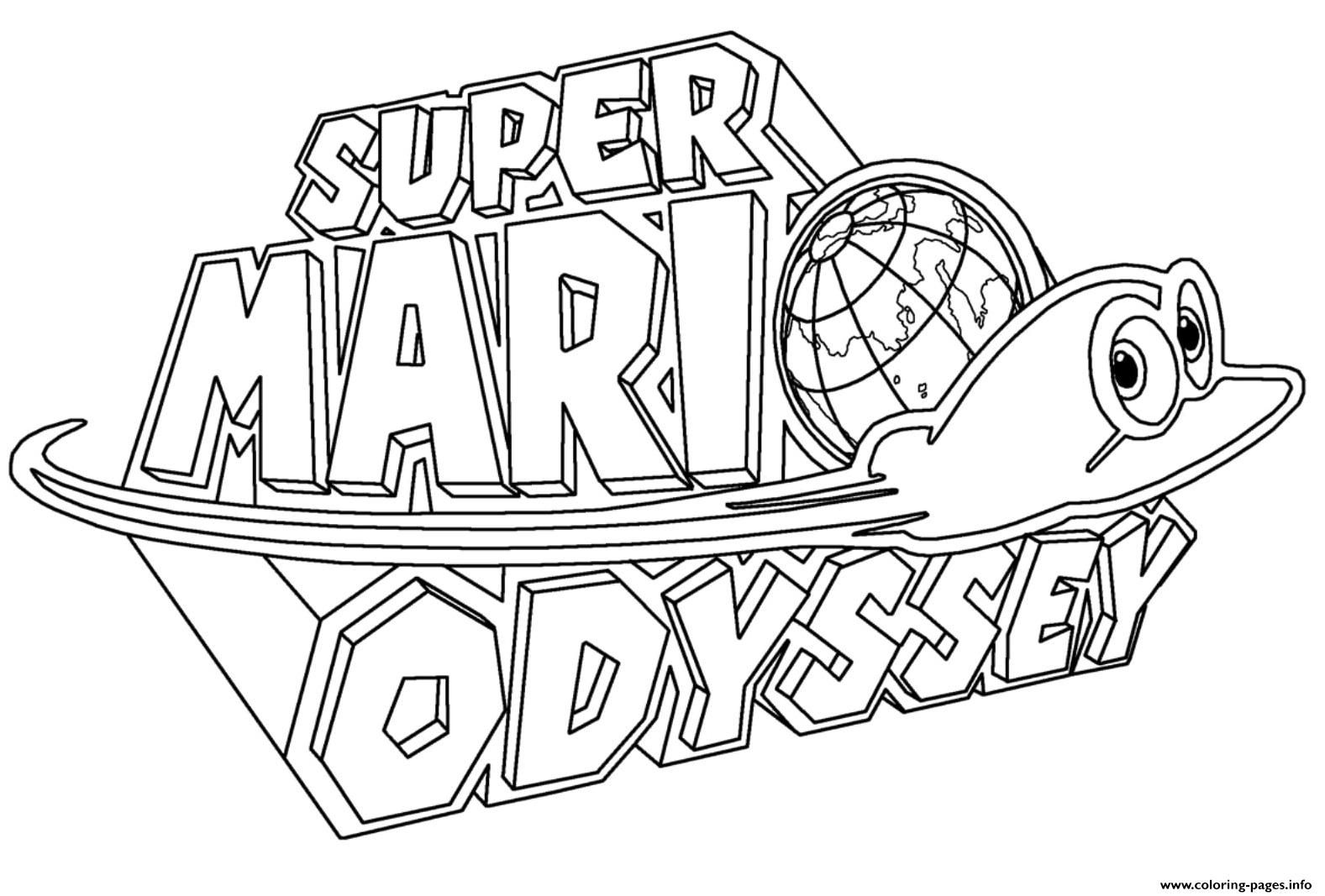 Print super mario odyssey logo nintendo coloring pages coloriage mario coloriage coloriage ã imprimer