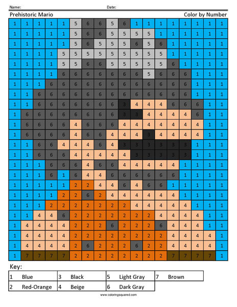 Prehistoric mario coloring page