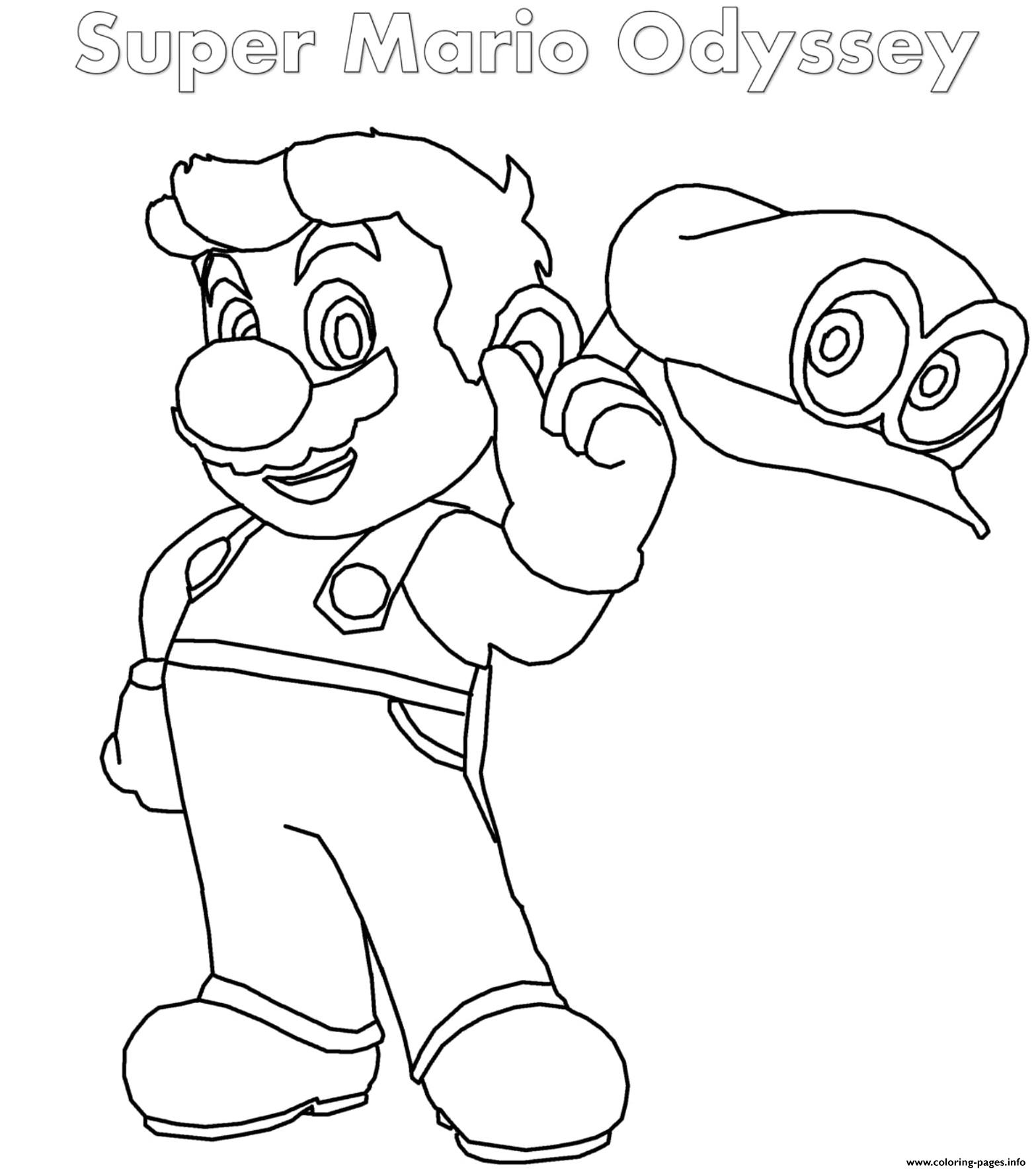Super mario odyssey coloring page printable