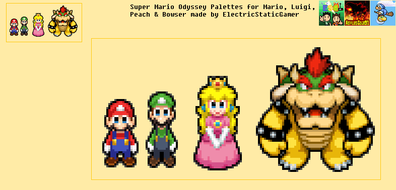 Super mario odyssey colour palettes by electricstaticgamer on