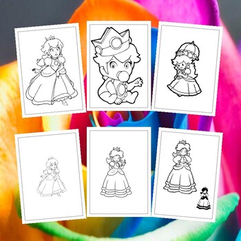 Step into marios world princess peach coloring pages collection for kids