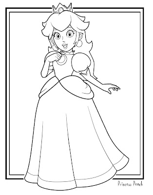 Jimbos coloring pages princess peach coloring page