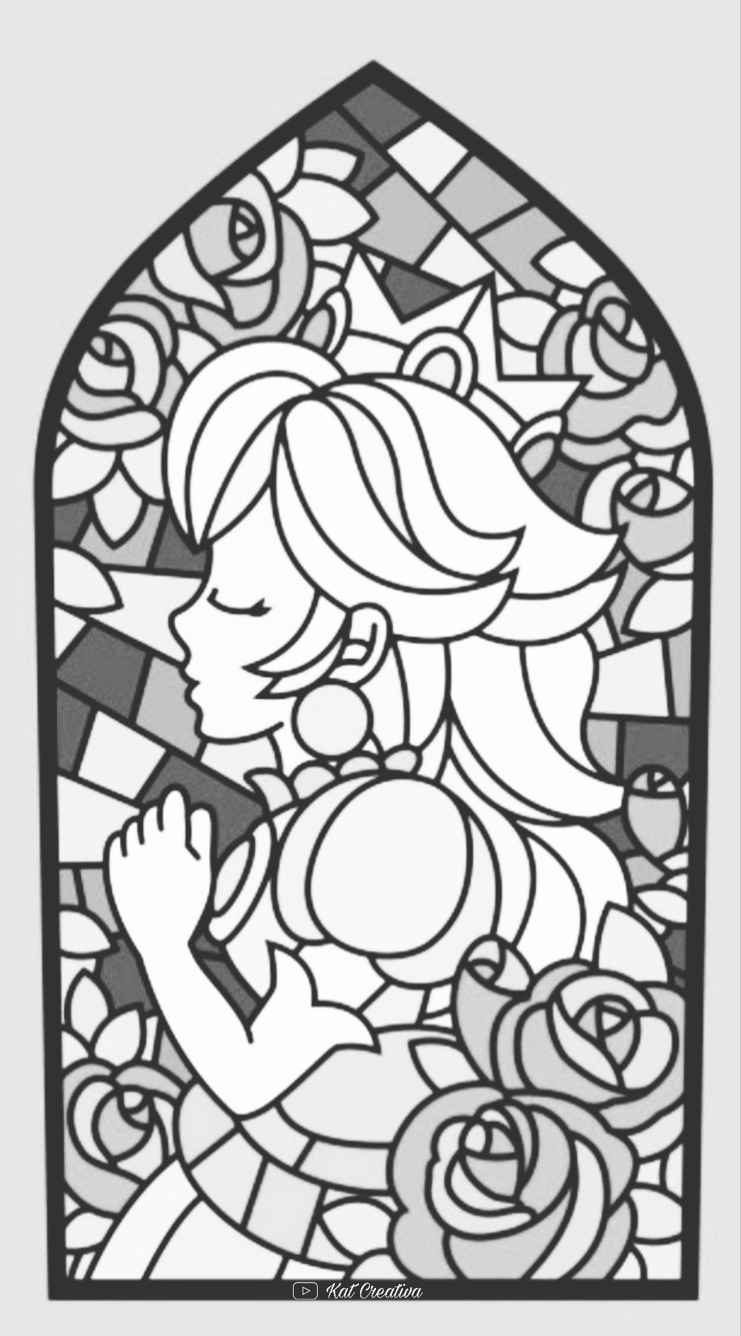 Molde de vitral de princesa peach dibujos bonitos dibujos dibujos sencillos