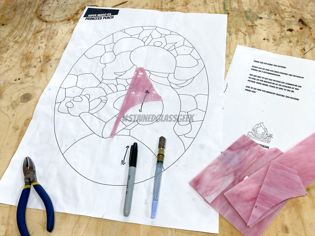 Princess peach n inspired stained glass pattern â stained glass geek
