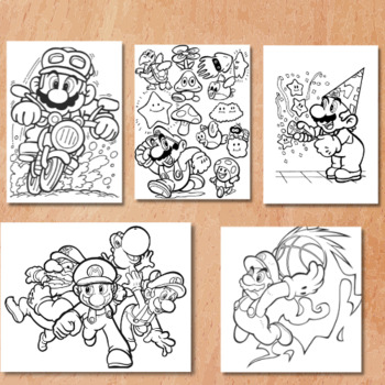 Mario coloring pages by happy chi tpt