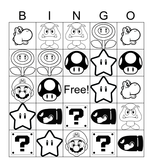 Super mario bingo card