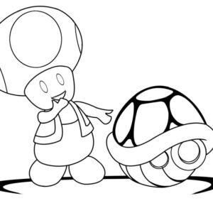 Toad mario coloring pages printable for free download