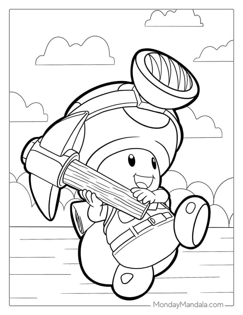Toad coloring pages free pdf printables