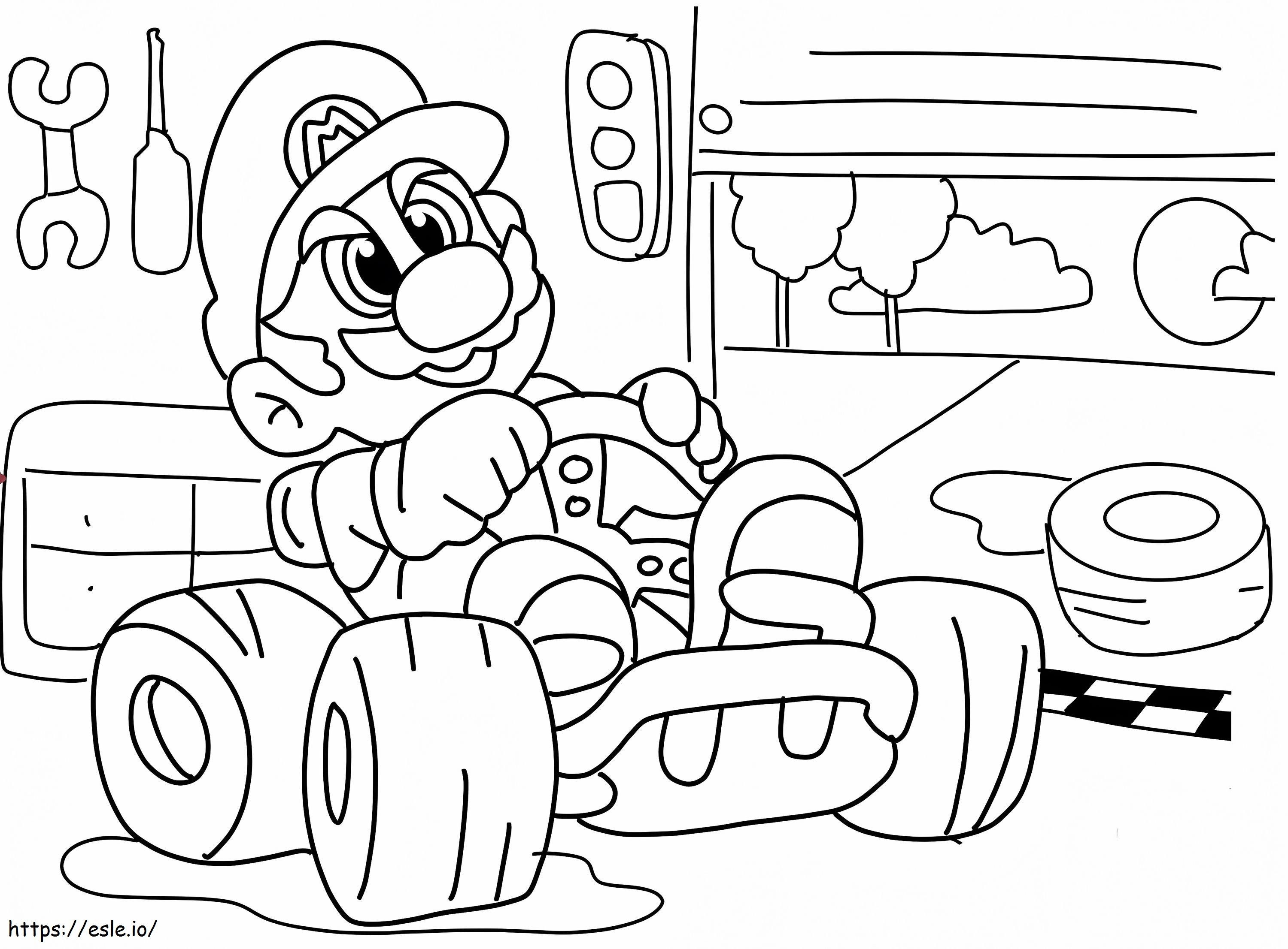 Super mar racing coloring page