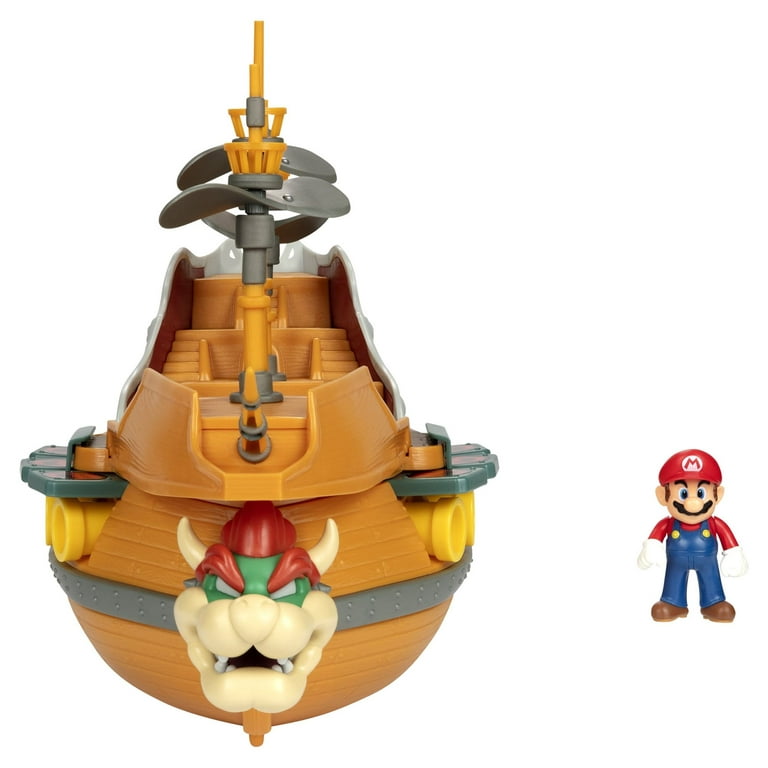 Nintendo super mario deluxe bowsers air ship playset with mario action figure