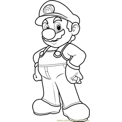Mario coloring page for kids