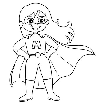 Premium vector mothers day supermom isolated coloring page