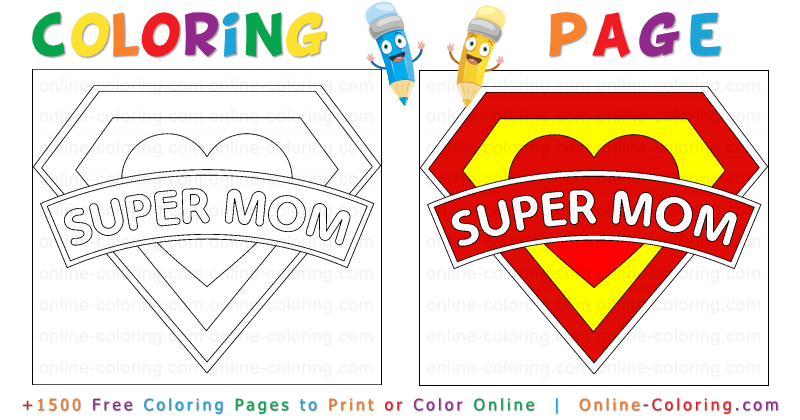 Super mom free online coloring page