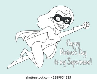 Mothers day coloring page happy mothers stock vector royalty free