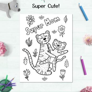 Mothers day coloring book for kids mom coloring pages coloring greeting card