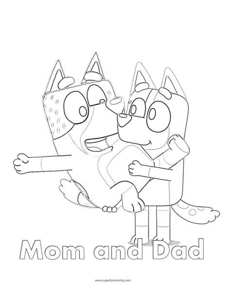 Mom and dad coloring page