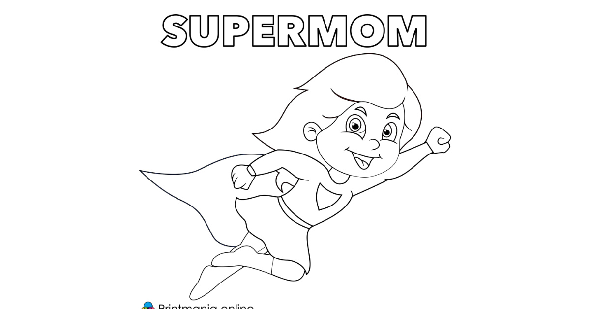 Coloring page supermom printable free to download for kids