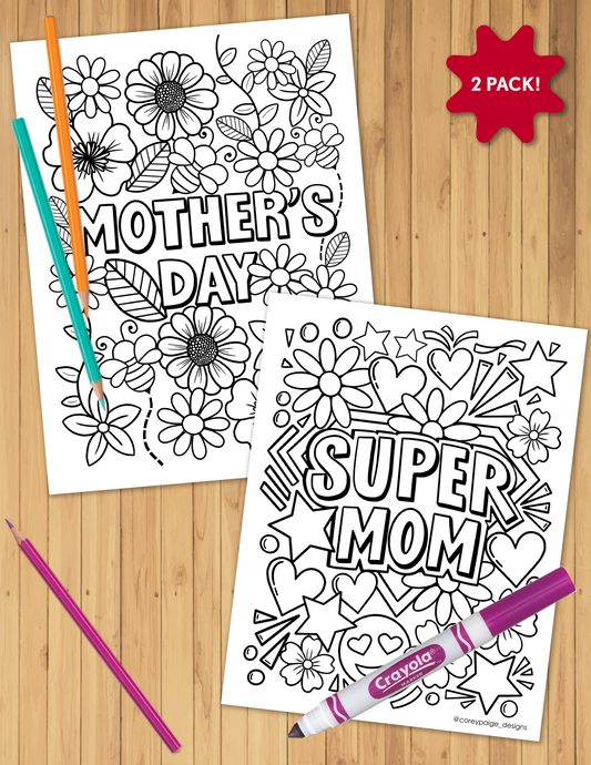 Super mom coloring sheet â