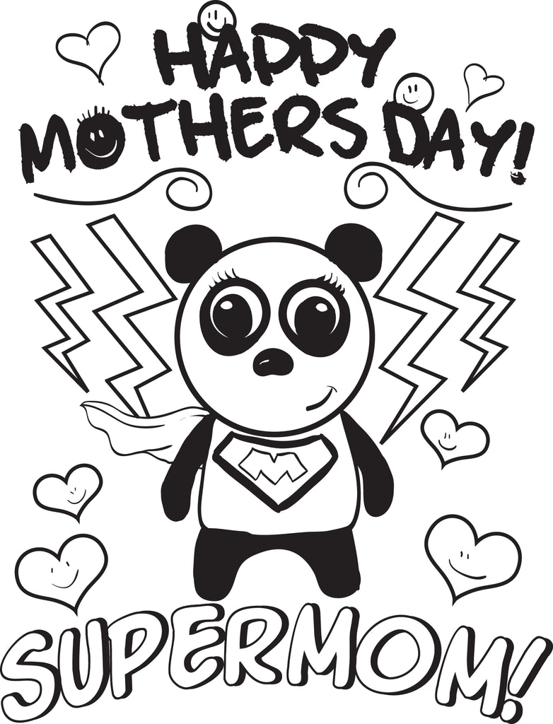 Printable supermom mothers day coloring page for kids â
