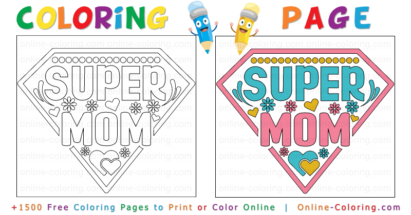 You are a super mom free online coloring page